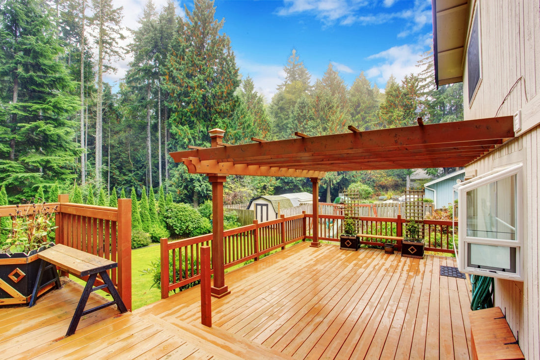 Deck and Pergola looking over neat garden