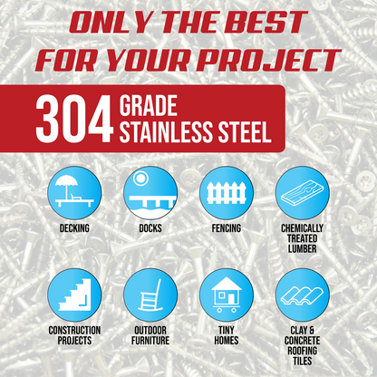 Stainless Steel Wood Screws Value Pack