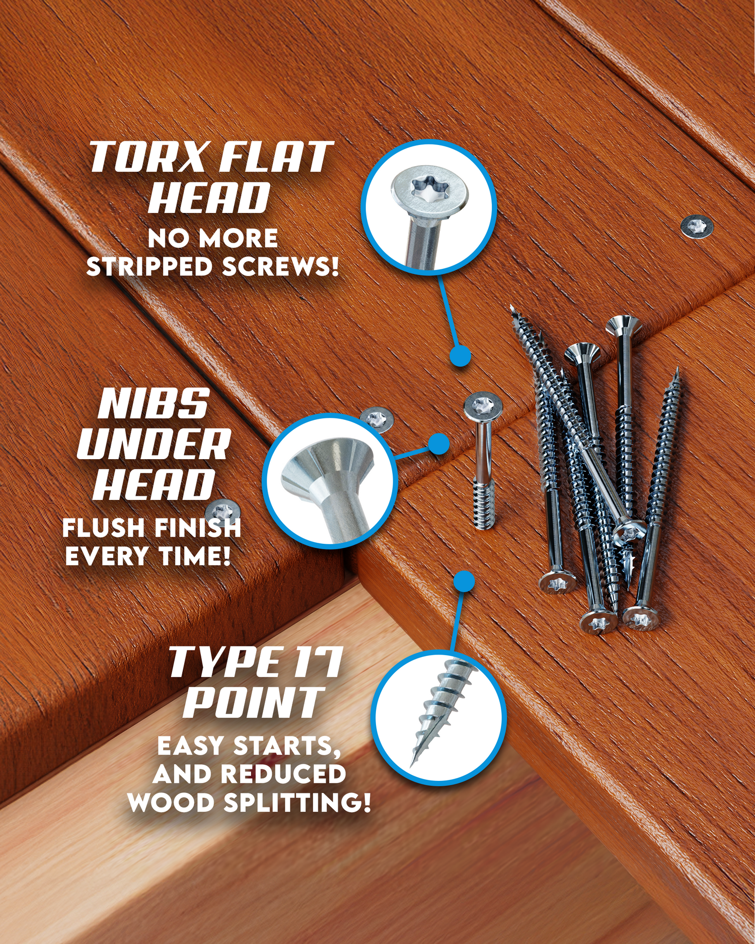 316 grade stainless steel deck screws - for decks and docks