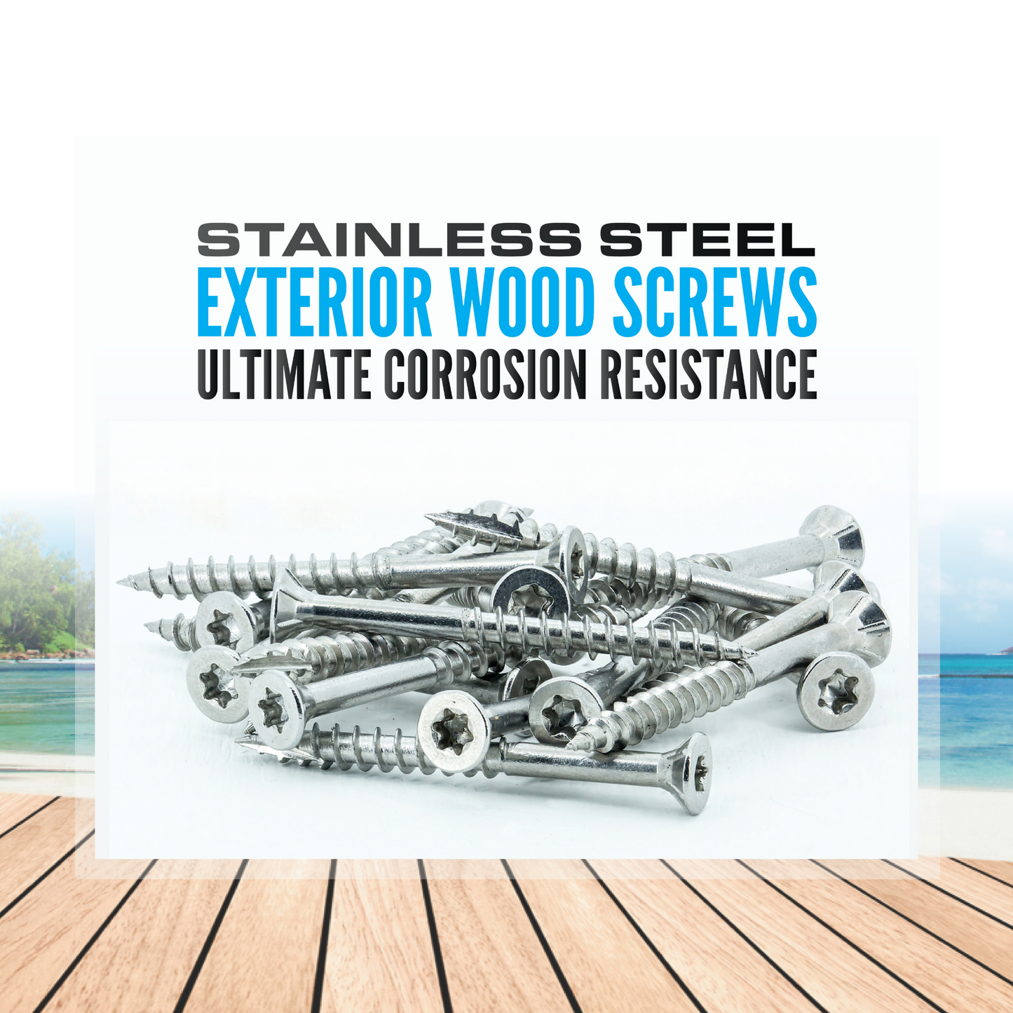 #10 x 3" 316 Marine Grade Stainless Steel Deck Screws