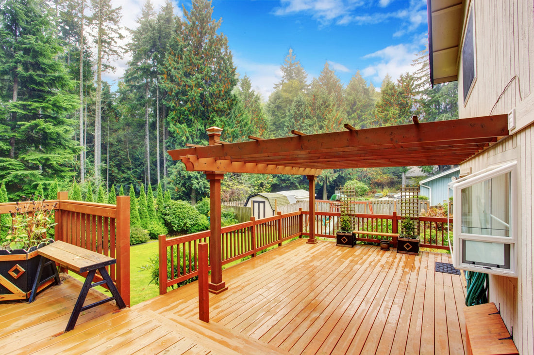 Deck and Pergola looking over neat garden