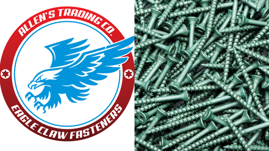 Eagle Claw logo with an eagle and a pile of green screws.