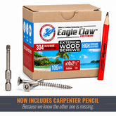 eagle claw stainless steel wood or deck screws #10 x 2.5 inches 304 grade 100 bucket for 5/4 deck boards and stair treads
