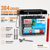 #10 x 2-1/2" 304 Grade Stainless Steel Deck Screws