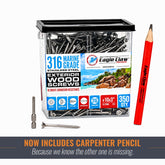 eagle claw stainless steel wood or deck screws #10 x 3 inches 316 grade 350 bucket for 2x6 deck boards and raised garden beds