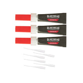 three tubes of GlueTread adhesive on a white background