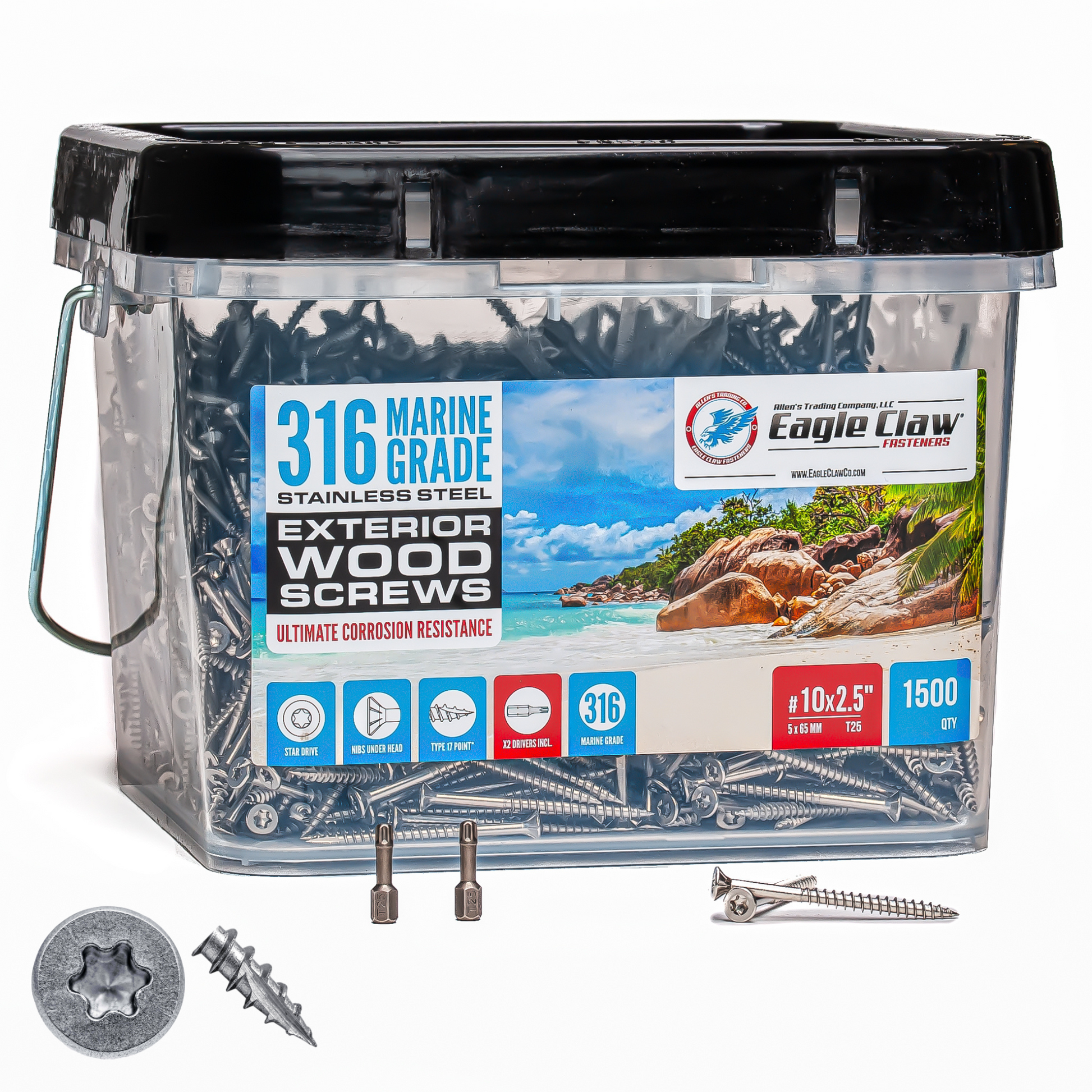 stainless steel deck screws marine grade 316 