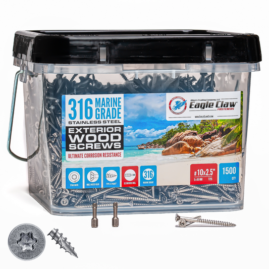 stainless steel deck screws marine grade 316 