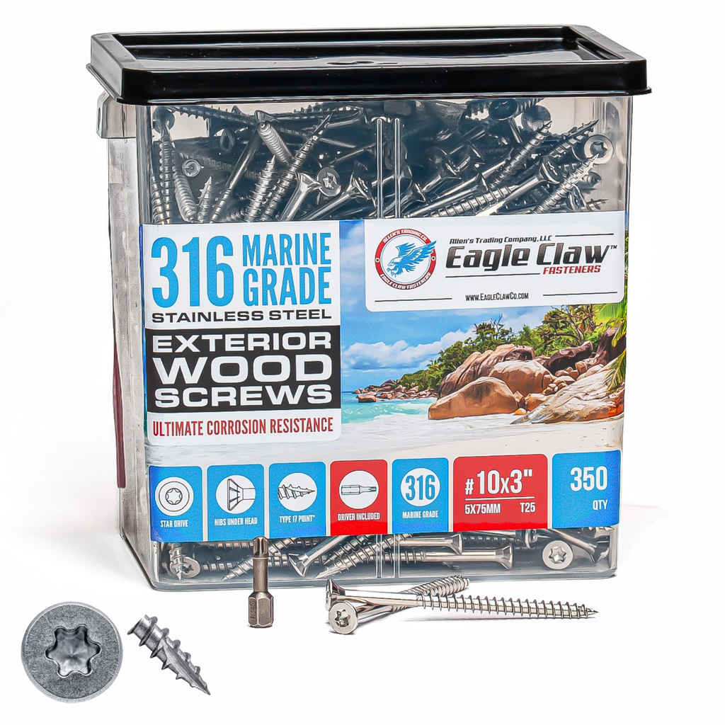 Marine Grade stainless steel wood deck screws 316