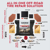 Gluetread ATV tire repair kit with various components on a white background