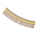 Row of red screws with a yellow handle on a white background