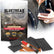 Glutread tire repair kit with tire patching tools and a person applying patches to a tire.