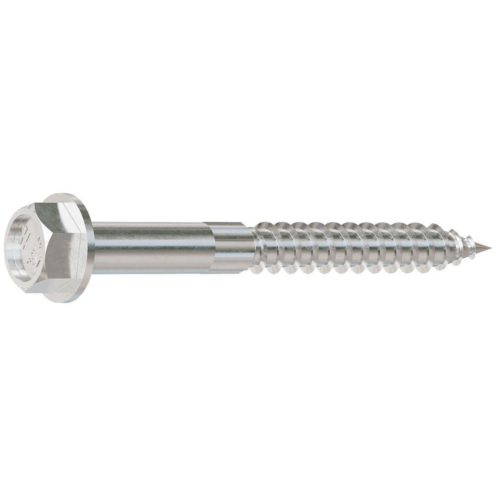 Stainless steel SDS screw with hex head and threading