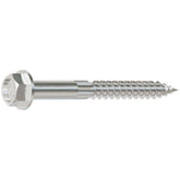 Stainless steel SDS screw with hex head and threading