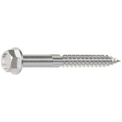 Stainless steel SDS screw with hex head and threading