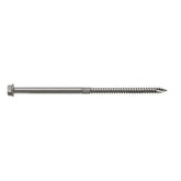 Long strong drive hex screw on a white background