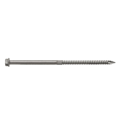 Long strong drive hex screw on a white background