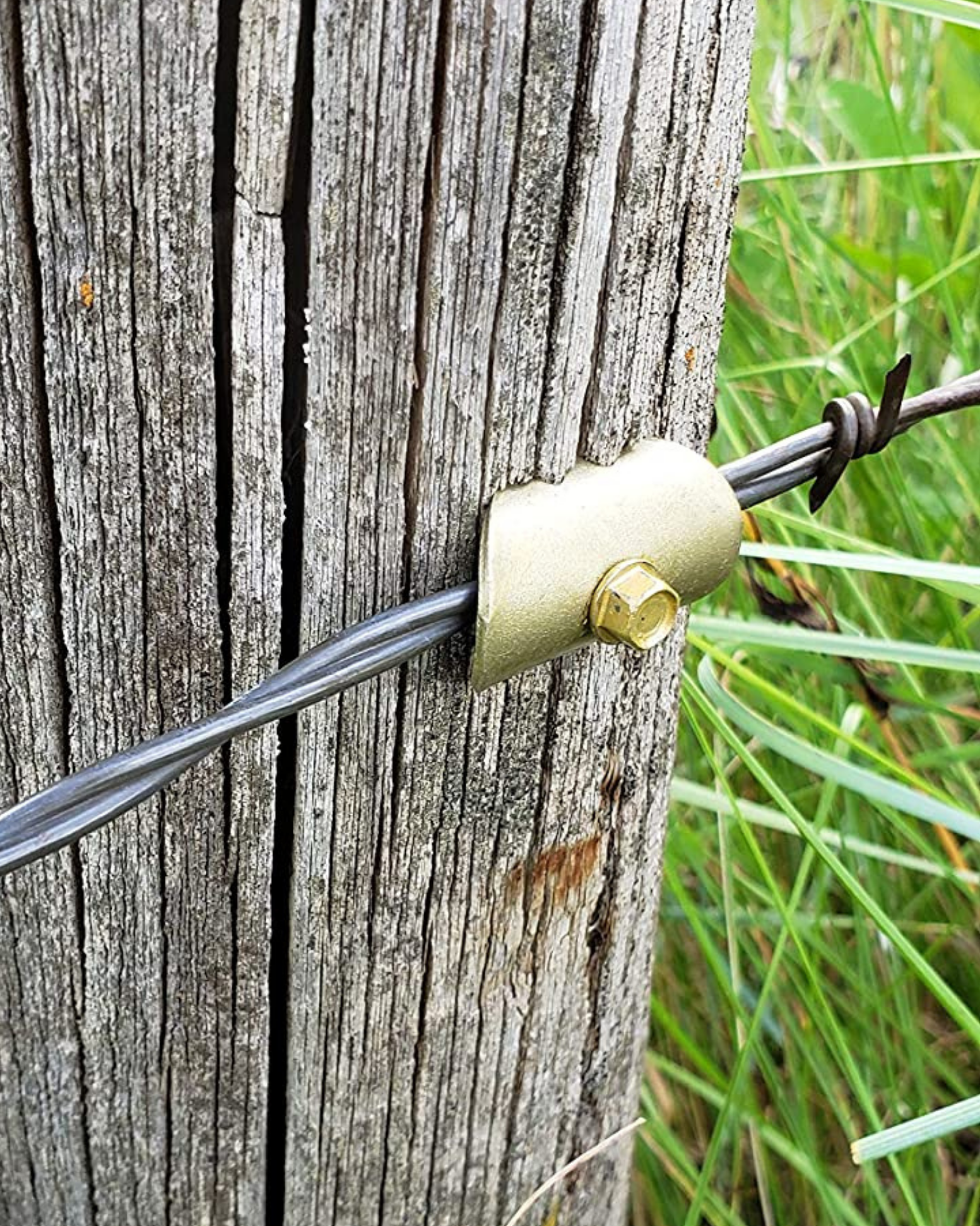 Cat's Claw fencing clip holding wire to fence post