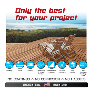 #10 x 3" 316 Marine Grade Stainless Steel Wood Screws by Allen's Trading Co. Eagle Claw Fasteners